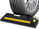 Pyle Einparkhilfe Garage Auto – Anfahrschutz Garage aus Hartgummi, Auto Stopper mit Reflektionsstreifen, Einparkhilfe für die Park Garage auf den Boden, Robuste Garage Stopper bis zu 15t