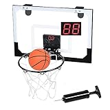 LZQ Mini Basketballkorb Indoor, Kinder Basketball Korb im Zimmer mit Bälle, Mini Hoop Hängendes Basketballbrett mit Elektronische Anzeigetafel und Sound, Tür Basketball-Board Wurfspiele Spielzeug