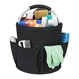 IVODEELA Putzmittel Organizer,Reinigungstasche,Faltbarer Putztasche,Reinigungstasche Putzmittel Organizer Tragbar mit Griff und sechs Tasche für Innenbereich,Garten,Badezimmer,Schwarz(nur Tasche)