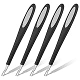 Alaoo Nagelhautschieber mit Gabel, 2 in 1 Edelstahl Metallspatel Cuticle Pusher, 4 Stück Nagelhautgabel mit Nägel schleifen, Profi Nagelschieber Pusher für Bearbeitung Nagelhaut, Maniküre, Pediküre