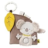 Fehn Fühlbuch Koala - Buggybuch aus Stoff - Babyspielzeug Buch mit Quietsche, Rassel, Raschelpapier und Spiegel - Babybuch mit Befestigungsring - Stoffbuch für Babys und Kleinkinder ab 0+ Monaten