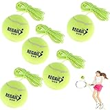Snowtain Schneespitze 5Pcs Tennisball mit Schnur,ElastischerTennisball,Trainingsball mit Schnur,Twistball Schläger Swingball,Tennis mit Seil Trainieren,Grün