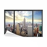 decomonkey Premium Fototapete New York Stadt City 200x140 cm Design Tapete Fototapeten Vlies Tapeten Vliestapete Wandtapete moderne Wand Schlafzimmer Wohnzimmer Fensterblick