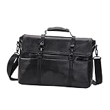 VILLCASE 1 Stück Hochwertige PU Leder Aktentasche für Herren Umhängetasche für Laptop bis Business Portfolio für Reisen Bürogebrauch