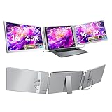 Docooler S5 Laptop-Bildschirm-Extender, 16 Zoll, 2,5 K IPS-Bildschirm, Dreifach-Monitor für 12-18,5 Zoll Laptops, Faltbarer, drehbarer Monitor-Extender mit Ständer