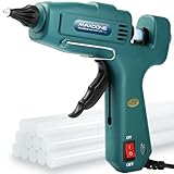 Feuerfest 100W Heißklebepistole Große(Nicht Klein), Heissklebepistole mit 12 Stück Heißklebestiften 11mm x 220mm, Klebepistole für DIY und Schnelle Reparaturen, MAXDONE 100W Klebepistolen