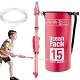 Feuerwehr Wasserspritze, 40x14x10cm, Mit Verstellbarer Düse, Wassertank Und Schultergurt, Wasserschlacht, Sommer, Gartenparty, Wasserspritzpistole, Wasserkanone, Wasserpistole