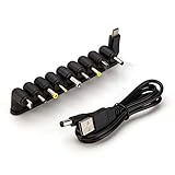 Aukru 5V universal Konverter Multi Stecker USB Kabel auf DC Hohlstecker Adapterkabel 5,5 x 2,1mm zu 11 Steckers für Verschiedene elektronische Geräte