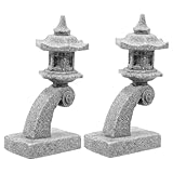 YARNOW 2 Stück Miniatur Japanische Steinlaterne Gartenlaterne Mini Bonsai Figurine Resin Dekor Für Aquarium Terrarium Zimmer Herbst Landschaft Ornamente