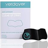 VERDOYER 12x Mitesserentferner Stripes mit Aktivkohle, Fruchtsäure & Hamamelis - TIEFENWIRKSAM - verfeinert Poren sicher, effektiv und nachhaltig - Anti Mitesser Nasenstrips Blackhead Remover