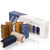 Lialina Jeansgarn für Nähmaschine [6 x 150m] - Nähte wie im Original - Jeans Nähgarn Set extra stark Nr. 36 - Jeansfaden für Nähmaschine - 100% Polyester