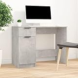 Woonisher Schreibtisch Betongrau 100x50x75 cm Holzwerkstoff Schreibtisch mit stauraum Regal sekretär