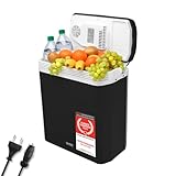 TZS First Austria elektrische Kühlbox 24 Liter | 12 Volt & 230 Volt Anschluss | mit 12-V-Stecker fürs Auto | für Camping, Festivals & Reisen | mit Kühl- und Warmhaltefunktion | schwarz