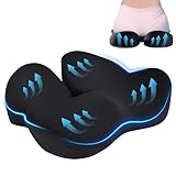 Qutool Sitzkissen Bürostuhl Ergonomisches Sitzkissen rutschfest Sitzkissen Stuhl aus Memory Foam Für Schreibtisch Stuhl, Gaming Stuhl, Rollstuhl,Schwarz