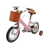 ACROSSPART Kinderfahrrad 12 Zoll, Fahrrad Kinder ab 2-4 Jahre, Fahrrad für Kinder mit Korb & Stützrädern, Höhenverstellbarer Sitz und Lenker, Doppelter Bremsenmodus (Rosa)