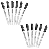 Baluue 12 Stück Teiliges Whiteboard Marker Feine Spitze Trockenen Abwischbar Schwarzer Markierstift für Schule Büro Desktop whiteboards Flüssige Gleichmäßige Tinte Komfortables Schreiben