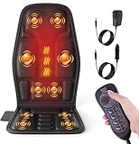 comrelax Massagesitzauflage mit Wärme,10 Vibrationsmotoren Massageauflage mit Vibration für Rücken und Nacken,Sitzkissen zur Entspannung,Rückenmassagegerät Hause Büro,Geschenke für Männer/Frauen/Mama