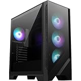 MSI MAG Forge 320R Airflow Mid-Tower PC-Gehäuse - ATX-Kapazität, RTX 40 GPU-Unterstützung, ARGB-Lüfter, magnetische Staubfilter, gehärtetes Glas, 1-6 ARGB-Steuerkarte, USB 3.2 Generation 1 Typ-A