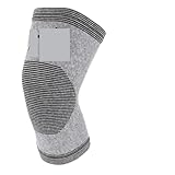 Generisch Warme Knieschoner 1 Pcs Knee Warm Support Brace Leg Sleeve Elasticated Bandag Pad Charcoal Knitted Elbow KneePad(Dark Grey,M)