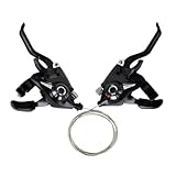Dranng Schalthebel Fahrrad,Fahrradschaltbremshebel, 3 X 7/3 X 8 Scheibenbremshebel Mit Schaltkabel Links Rechts Bremshebel-Schalthebel-Kits Für Rennräder, Mountainbikes