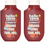 hellotaste BBQ Sauce 300ml - kalorienreduziert, ohne Zuckerzusatz & voller Geschmack | Für Gerichte, zum Grillen uvm. | Vegan, aspartamfrei, glutenfrei, sojafrei | 1 x 300ml (Packung mit 2)