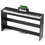 VEVOR Digitalpiano, 88 Tasten, Elektrisches Klaviere, Doppeltastatur und Lautsprecher, einfache Gehäusehalterung mit Kopfhörer, 200 Töne und Rhythmen, unterstützt Bluetooth/USB/MIDI, für Anfänger