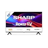 SHARP 40GD2225E - 40 Zoll Fernseher (101 cm) Full HD Roku TV - Multimedia Streaming LED Smart TV ohne Rahmen (HDR10, AV1-Codec, 3 HDMI, Receiver, WLAN) - Netflix, Prime, Disney+, Apple TV