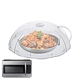 Mikrowellen Abdeckung Für Lebensmittel, Transparente Kunststoff (PC) Microwellenabdeckungen Mit Griff Und Verstellbaren Dampfauslass, Mikrowellenabdeckhaube, Mikrowellenhaube, Spritzschutz, 26,5cm