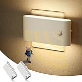 Emeritpro Nachtlicht Steckdose mit Bewegungsmelder, 2 Stück Nachtlicht Dimmbar (0-100lm), 3 Modi Auto/ON/OFF, 3000K Warmweiß Nachtlicht Steckdose Kinder, LED Steckdosenlicht für Schlafzimmer, Treppen