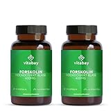 Vitabay Forskolin 400mg - 180 Vegane Kapseln Forskolin Hochdosiert Blase aus Coleus Forskohlii Extrakt - Ideal mit D Mannose und Cranberry Kapseln - Laborgeprüft