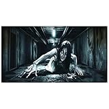 Halloween-Garagentor-Abdeckung, 2,1 x 4,8 m, riesige leuchtende Dekoration für gruselige Nächte im Freien Elektro Deckenheizstrahler Mit Fernbedienung (B, One Size)