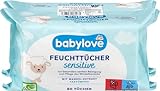 Babylove Feuchttücher sensitive 960 Tücher, Ohne Alkohol, Ohne Parfum, Vegan, pH-hautneutral (12x80St)