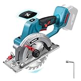 Bürstenlose Mini Kreissäge, 6'' Akku Handkreissäge für Ma-kita 18V Akku, LCD Display,12000 RPM bürstenloser Motor 45°51.5 mm Tiefe, professionelle Akku-Kreissäge mit Sägeblättern(ohne Akku)