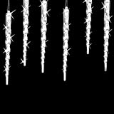 24 Stück Acryl Weihnachtsbaum Eiszapfen Anhänger,Transparent Eiszapfen Weihnachtsbaum,für Christbaumschmuck Weihnachtsdeko Kunststoff(A-13x1cm)