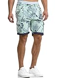 Indicode Herren Albert Cargo Shorts Hawaii | Kurze Hose Bermuda Cargoshorts für Männer Surf Spray, M