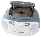 Reflexion RCR2260DAB/BL, Tragbares CD/MP3-Cassetten-USB-DAB+-Stereo Radio (2x12 Watt max. Musikleistung), 3,5 mm AUX-IN Anschluss und 3,5mm Kopfhörerausgang, Digitales LCD-Display, Blau