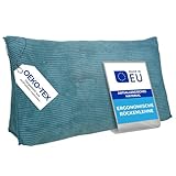 Pillows24 - Cord Rückenkissen für Bett & Sofa mit abnehmbarem, waschbarem Bezug [ 100cm - Cord-Türkis ] | Bequemes Keilkissen und Lesekissen fürs Bett | Großes Sofakissen für Rückenlehne und Sofa