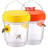 Wespenfalle - WEIMEIH Wespenabwehr Draußen 360 Grad Wirkung - Wespenfalle für Draußen - Wespen vertreiben Mittel gegen Wespen für Haus und Garten im Freien - Abschreckung für Hornissen Gelbe Jacken