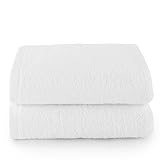 Top Towel - Plus - Große Badetücher - Badezimmerhandtücher - 2 Hand- oder Waschbeckenhandtücher - 50x100 cm - 100 % Baumwolle - Weiß