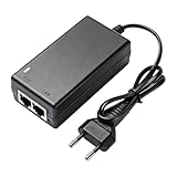 PoE Injector 48V 0.5A, Gigabit Ethernet Adapter Netzteil für IP-Kameras, VoIP-Telefone, Gigabit PoE Injektor, Wireless Access Points, Passive poe, Plug & Play, bis 100m Reichweite