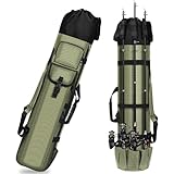 Fishing Rutentasche, Angeltasche Rutentasche Rutenfutteral Angelrutentasche, 600D Oxford Angelrutentaschen, Tragbar Angeltaschen Mit 2 Schultergurten Handschlaufen Rucksack für Angeln Angler (Green)