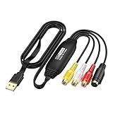 OOLA.DETAL USB-Videoerfassungskarte, USB 2.0, Video-Adapterkabel, Konverterkabel, breite Kompatibilität mit Treiberdisk