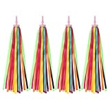 PATIKIL Fahrrad Fransen 4 STK Bunte Scooter Lenker Quasten Grifft Bänder Zubehör Dekoration Für Mädel Fahrrad Dreirad Lenker Sieben Farben