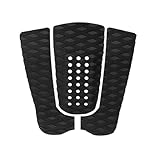 Surf Deck Traction Pad Premium, 3-teiliges Surfboard Traction Pad Anti-Rutsch Surfboard Deck Grip Surfing Tail Pad, Grip Adhesive Traction Pad für Longboards, Shortboards, Fischbrett[Schwarz]