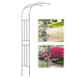 Halbbogen Rosenbogen Kletterpflanzen Gartenbogen Metallpavillon wetterfest halbe Seitenwand Torbogen Rankgitter Pergola Hochzeitsbogen Feierliche Dekoration (Farbe: Weiß, Größe: 180 x 240 x 40 cm)