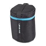 LENS-AID Objektivtasche dick gepolstert: Objektiv-Schutzhülle mit Reißverschluss und Gürtelschnalle