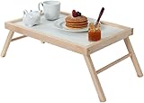 Klappbarer Betttisch aus Buchenholz, multifunktional, platzsparend, Couchtisch mit klappbaren Beinen, 30 x 50 x 21,5 cm