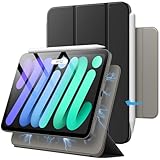 JETech Magnetische Hülle für iPad Mini (A17 Pro, 2024 Modell, 7. Generation) / Mini 6 (Modell 2021, 6. Generation), Schlank Case (Schwarz)