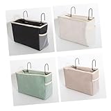 Alipis Filzstoff Aufbewahrungstasche zum Hängen Große Kapazität Vielseitiger Betttaschen Organizer für Schlafsäle Kinderbett Sofa und Auto Weiß Einfach an Bettrahmen zu Befestigen