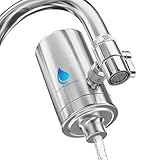 HAHN Technology® Wasserfilter für den Wasserhahn - Edelstahl-Gehäuse mit Aktivkohle-Plus-Filterkartusche | Für sauberes Trinkwasser | Entfernt Chlor, Mikroplastik & Schadstoffe